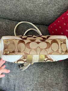 Authentic coach Canvas Leather Shoulder bag