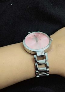 Elegant Pink Face Watch for women 😍