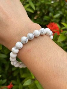 White Marble Bead Bracelet