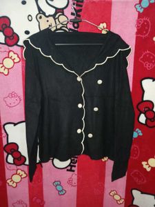 Cute Korean  Black Cardigan