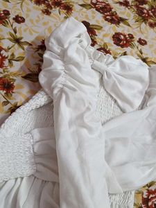 White Bow Tie Top