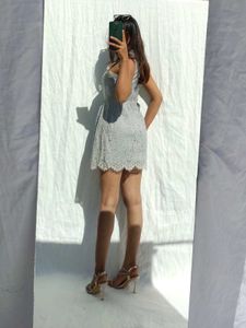 Grey Lace Alone Dress