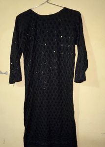 Black Embellished Kurti &amp; Plazzo