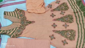 Elegant Peach Embroidered Anarkali Suit