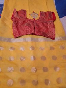 Pure Cotton Saree( Completely NEW) With  Blouse