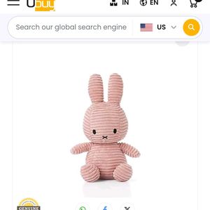 Imported Ribbed Pink Miffy Plushie