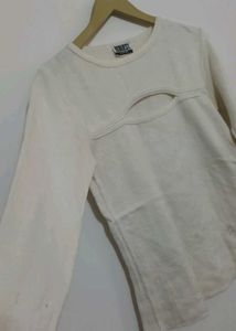 Cutout Long Sleeve Tee For Winter