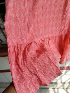 Peach Dress And Pant Set - Casual &amp; Stylish