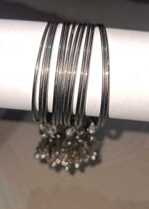 Silver Tone Bangles Set