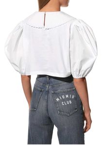 MiuMiu Croped Blouse With Printed Log