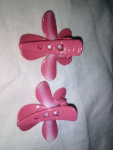 Pink Flower Clips and Pesta Colour Bracelet