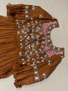 Boho Embroidered Brown Dress