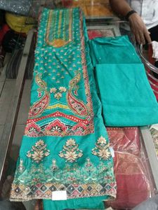 Teal Embroidered Salwar Kameez Suit