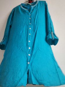 Blue Embroidered Top
