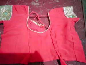 Pink Floral Saree with Blouse