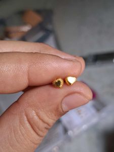 Heart Stud Earrings Gold