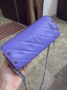 Quilted Lavender Crossbody Bag