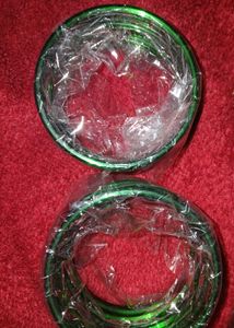 Green Glass Bangles=1Set(12)