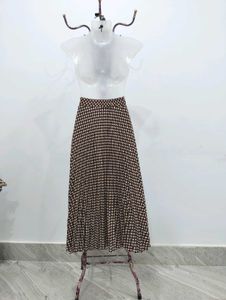 Brown Checked Skirt