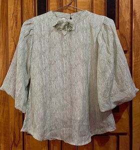 Striped Top with Flower Detail