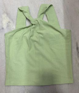 Green Twist Front Tank Top
