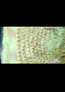 Mint Green Embroidered Fabric Aditional Gift I Wil