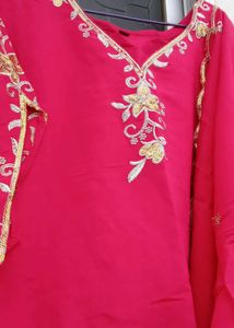 Elegant Rani Pink Kurta Set