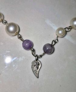 handmade Pearl &amp; authentic Amethyst Necklace
