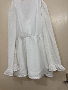 White Swiss Dot Romper