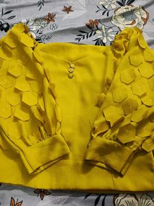 Yellow Puff Sleeve Top