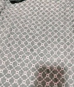 Patterned black-grey Kurta