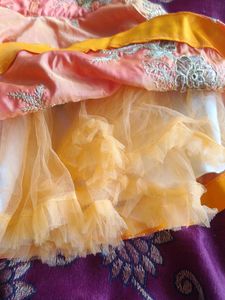 Hand-Embroidered Peach Toddler Dress
