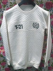 White Quilted Sweatshirt
