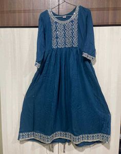 Embroidered Teal Anarkali Frock Suit