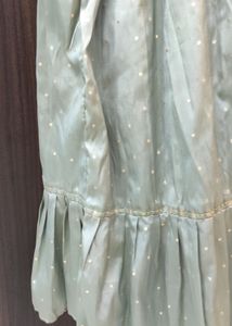 Pastel Green Vintage-Style Flared Dress | Size S-M