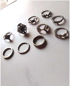Silver Plated Ring Set