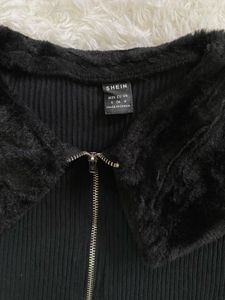Shein Fur Trim Cardigan