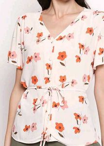 HONEY BY PANTALOON WHITE PRINTED SHIRT STYLE TOP
