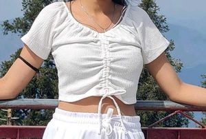 White crop top