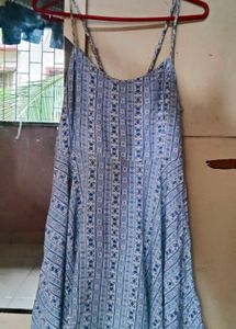 Blue & White Print Sundress