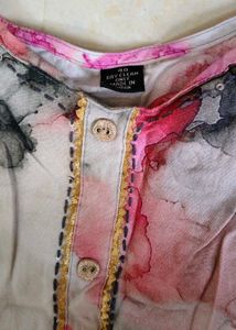 Multicolored Marble Print Kurta