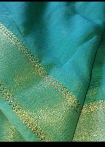Elegant Blue &amp; Gold Saree