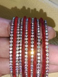 red and silver colour bangles