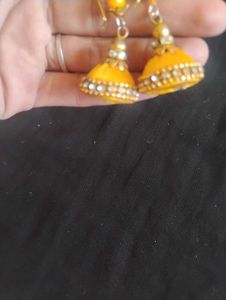 Yellow Tassel Earrings haldi ceremony