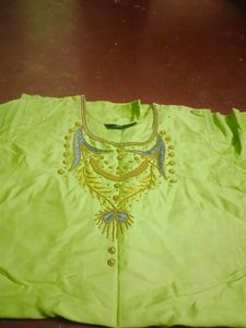 Blue Silk Saree with Gold Embroidery