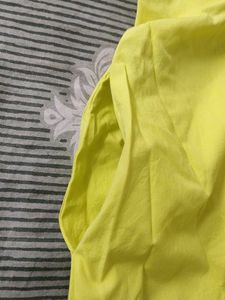 Yellow Poplin Midi Dress