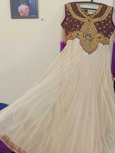 Elegant Ethnic Gown With Dupatta And Leggings