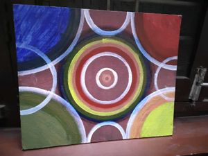 Paintings(1 Canvas And 4 Watercolor)+stands