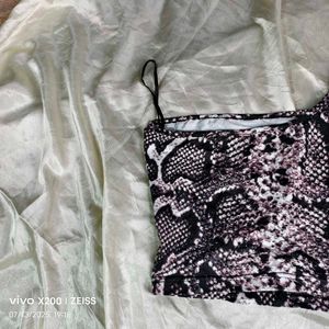 20137. Snakeskin Print Crop Top