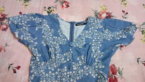 SASSAFRAS Floral Print A-Line Dress